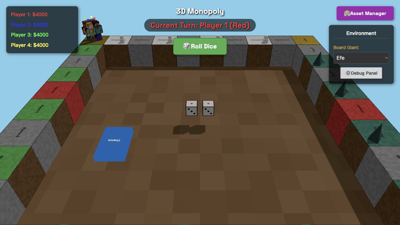 Craft Monopoly gameplay board view